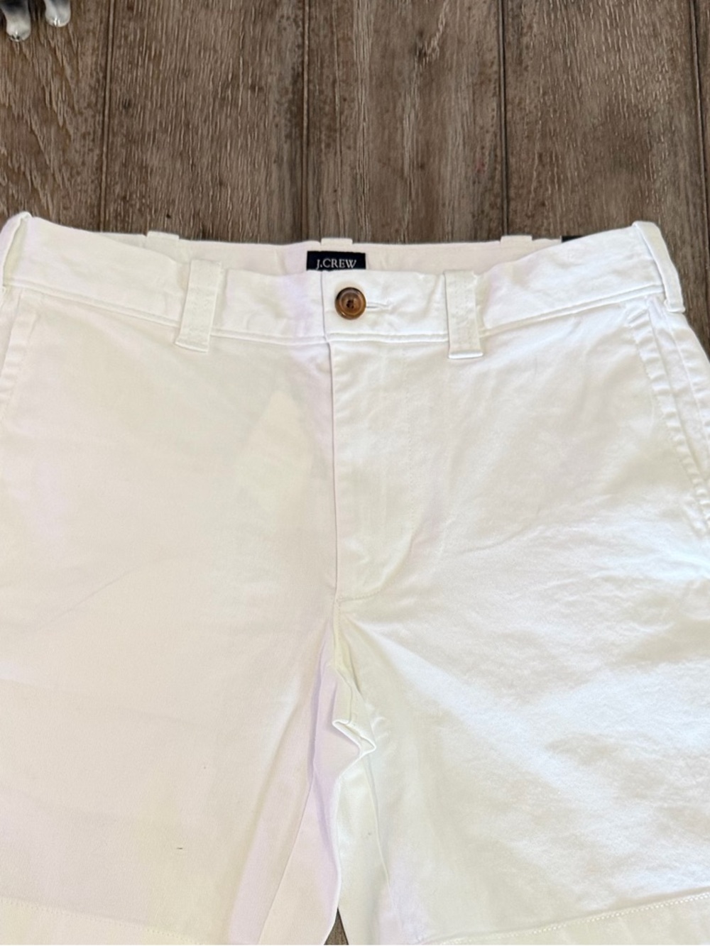 J. Crew White Flat Front Cotton Shorts - Picture 2 of 8